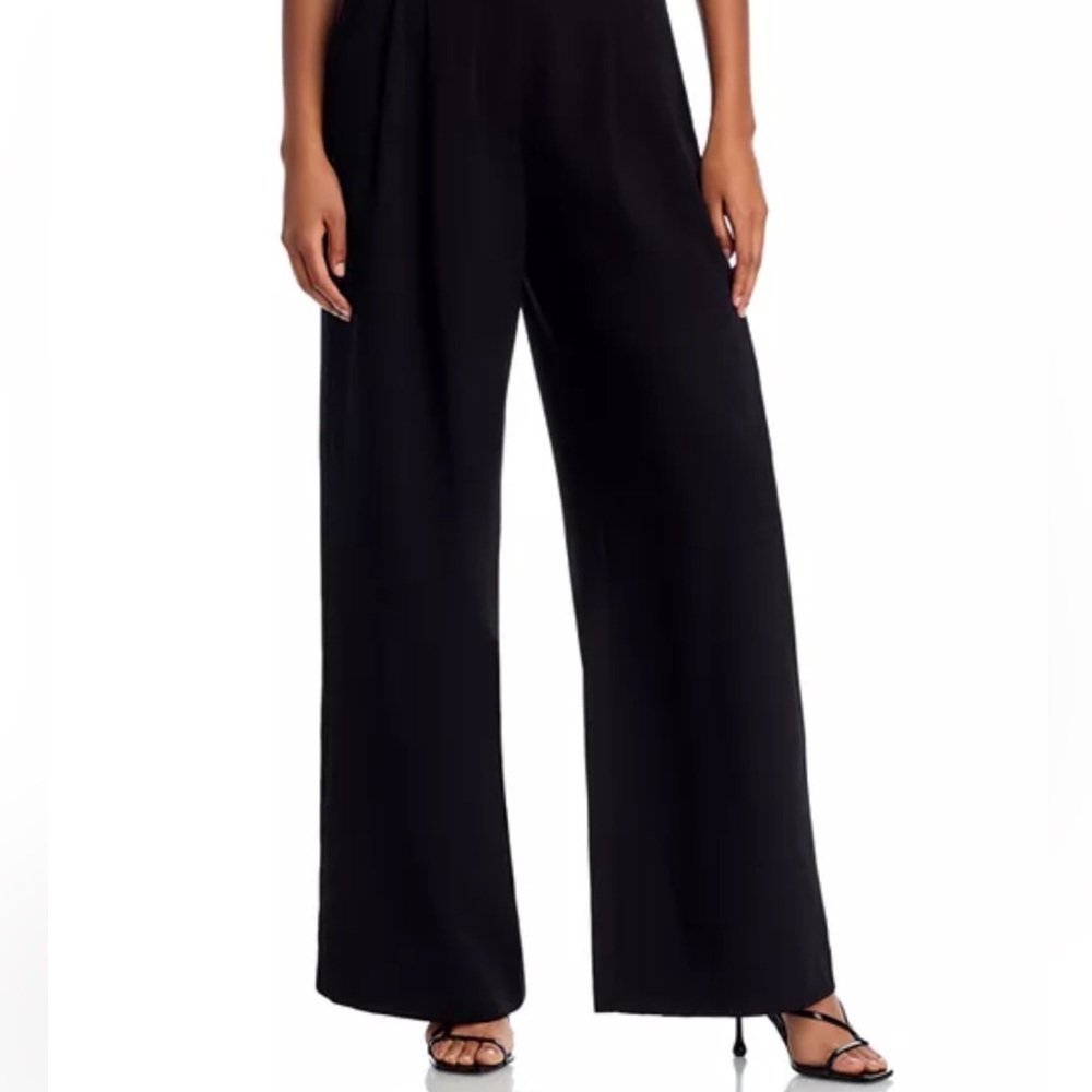 Signature black dressy/party pants satin elastic‎ waist sides wide leg sz 14 new - Picture 10 of 10
